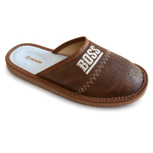Herren hausschuhe leder - hausschuhe, braun